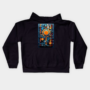 Abstract  in Teal and Orange Kids Hoodie
